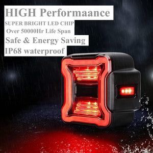 M0529: M.T.C Canada Smoked LED Tail Lights For Jeep Wrangler JL JLU 2018-2024 (Black Housing Smoke Lens) Accessories Brake Light Reverse Light Turn Signal Light