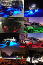 (8 Pods ) M0383:M.T.C Canada RGB LED Rock Lights Multicolor Neon LED Light Kit w/Bluetooth Controller, Timing, Flashing, Music Mode for Underglow Off Road Truck SUV