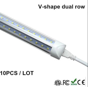 M0507: (Pack of 10 Piece ) 8 Feet LED T8 8 Feet Integrated Tube Light Fixture Linkable 72W 9360lm(130lm/W) 6000K CETL Certified Double Row Can Be Link Together Up to 4 Piece