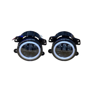 (1 Pair ) M0607 :M.T.C Canada LED 4 inch 30W 6000K-6500K Projector Fog Lights With Halo Ring DRL 6000K and Amber Tuen 3000K , DOT Approved For Jeep Wrangler