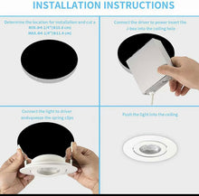 M0554 /6K: (Pack of 12 Piece 4 inch Gimbal Movable, 6000K) LED 4 inch slim panel light Round Gimbal Style Dimmable, 9W ,CETL Certified,Suitable for WET Locations, IC Rated,Easy