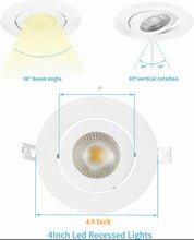 M0554 /6K: (Pack of 12 Piece 4 inch Gimbal Movable, 6000K) LED 4 inch slim panel light Round Gimbal Style Dimmable, 9W ,CETL Certified,Suitable for WET Locations, IC Rated,Easy