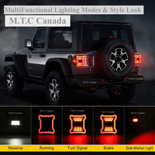 M0529: M.T.C Canada Smoked LED Tail Lights For Jeep Wrangler JL JLU 2018-2021 (Black Housing Smoke Lens) Accessories Brake Light Reverse Light Turn Signal Light