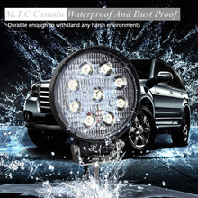 (Pack of 4 )M0160: 4 inch Round LED Light Off Road Application Work Light 27W 6000K IP67  Input 10-30VDC