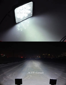 Pack of 4 M0159  -M.T.C Canada LED 4 inch Square LED Light  27W 2700lm Flood 6000K IP67 Waterproof Input 10-30VDC