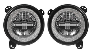 M0565:9 Inch Round Led Headlight with White Halo High Low Beam Day Time Running Light DOT Approved  ( 1 Pair )