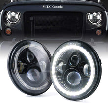 M0369:LED 7 inch Round Headlight with Hi/Low Beam With Halo 6000K And Amber On Turn Signal 45 Watt x2 Luminous:9000lm in Kit Colour Temperature: 6000K (Cool White), DOT,CE,ROHS