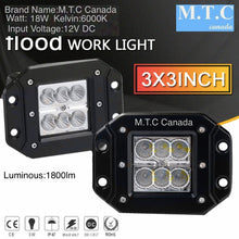 M0219: LED 3 inch LED Bar 18W Flush Mount 6000K IP67 Input Voltage 12V DC CE,ROHS Pac of 2 Piece For Sale For $50.00 Cad