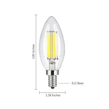 (Pack of 24 ) M0255 M.T.C Canada LED Candelabra Bulb, 4 Watt 440lm E12 Filament Candle Light Bulbs, CUL Certified Dimmable 60W Halogen Replacement, Chandelier Lights, E12 Screw Base,