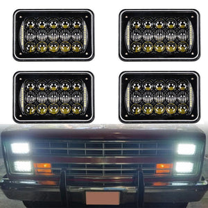 M0417 : M.T.C Canada LED 4x6 Head light 48W 4800lm Hi/Low And DRL DOT Approved Replacement For H4651 H4652 H4656 H4666 H6545(Pack of 2 Piece)