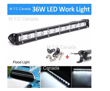 Pack 0f 2 M0218 : LED Light Bar,15 inch 36W Each 6000K Single Row LED Pack 0f 2