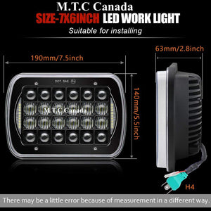 M0416 : M.T.C Canada LED 5x7/7x6 Head light 72W 7200lm Hi/Low And DRL DOT Approved Replacement For H6064