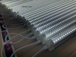 (Pack of 10 )M0254 :LED T8 4 Feet Integrated Tube Light Fixture Linkable 36W 4680lm(130lm/W) 6000K CETL Certified Double Row Can Be Link Together Up to 4 Piece