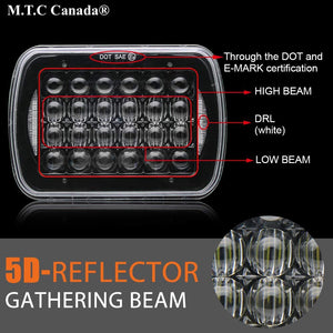 M0416 : M.T.C Canada LED 5x7/7x6 Head light 72W 7200lm Hi/Low And DRL DOT Approved Replacement For H6064