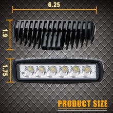 Mini 6 inch LED Light Bar 18W 6000K Off road LED Bar LED Headlights 12V 4x4, SUV ,Tractor ,Truck Boat, Work Light Spot Flood IP67.Pack of 4 Pcs
