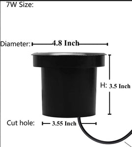 ( Pack of 5 Piece ) M0548 LED Buried Light/LED in Round Light Low Voltage 24VDC 7W 3000K Warm White IP67 Waterproof