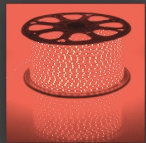 M0003 RED LED Rope Light 25M(82.5 Feet) Roll 5050 SMD Direct Line Voltage 120V AC 60LED/M Outdoor And Indoor Use IP66 , RED Colour , 25 Metre/82.5 Feet Long with rope light With 110V Flat