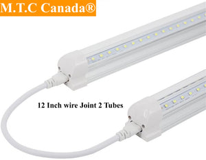 M0507: (Pack of 10 Piece ) 8 Feet LED T8 8 Feet Integrated Tube Light Fixture Linkable 72W 9360lm(130lm/W) 6000K CETL Certified Double Row Can Be Link Together Up to 4 Piece