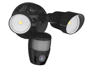 M0460: M.T.C Canada® LED Security Sensor Light With Camera 20W 2400lm 3000K - 5000K Motion-Activated HD Security Cam Two-Way Talk Input Voltage 100-277VAC CETL Certified Black Housing