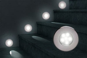 M0227/6K: Pack of 10  LED Puck Lights 6K Brush Nickel  Under Counter Lighting with each puck light having Input Voltage 12V DC 1.5W,200lm