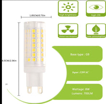 (Pack of 10 Pcs)M0005 -G9 Base 88-SMD 2835 LED Light Bulb,8W, 6000K, 600-700LM, AC120V  Non-dimmable CETL Certified