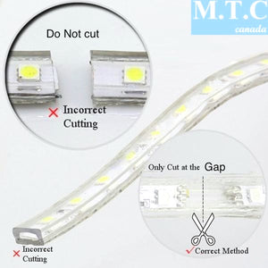 M0003 ( 3000K Warm White  ) :LED Rope Light 25M Roll Warm White ColourOutdoor/Indoor IP66 With 110V Flat Wall Plug