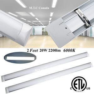 M0399 :LED T8 2 Feet Purification Fixture 20W 6000K 2200Lm, Tube Light Fixture Only 0.85 inch Thickness No Need Ballast Pack of 4 Pcs