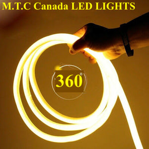 M0432 / 3000K / 25M : M.T.C Canada LED 360 Degree Neon Rope Light Direct 110VAC-120VAC 25M ( 82.5 Feet ) 3000K Indoor /Outdoor IP66 120LED/M With 110V US Wall Plug