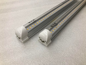 (Pack of 10 )M0254 :LED T8 4 Feet Integrated Tube Light Fixture Linkable 36W 4680lm(130lm/W) 6000K CETL Certified Double Row Can Be Link Together Up to 4 Piece