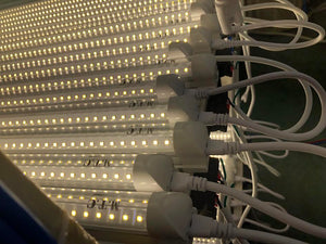 (Pack of 4 )M0254:LED T8 4 Feet Integrated Tube Light Fixture Linkable36W 4680lm(130lm/W) 4000K CETL Certified Double Row Can Be Link Together Up to 4 Piece
